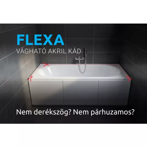 Flexa vágható egyenes akril kád