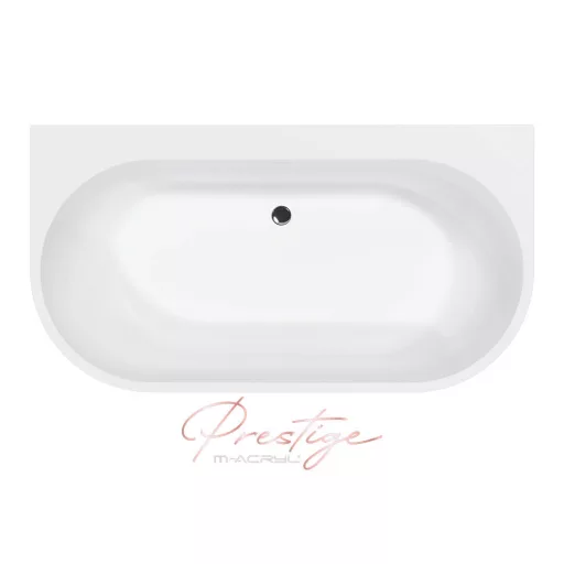 New Velvet különleges akril kád 160x85 fehér előlappal, króm lefolyóval