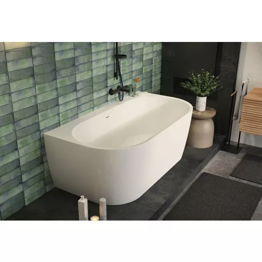New Velvet különleges akril kád 160x85 fekete előlappal, króm lefolyóval