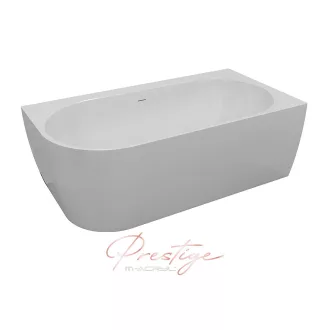   Harmony különleges akril kád 159x84 fehér előlappal, króm lefolyóval, jobbos