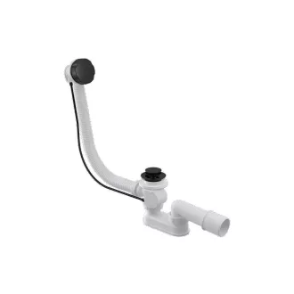   Grande automata le- és túlfolyó szifonnal, Grande kádhoz (120 cm) fekete kivitel