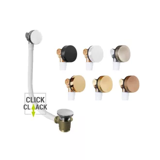   Vízfeltöltős, Click-Clack le- és túlfolyó kerek - matt fekete